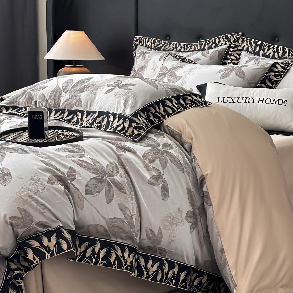 91家纺网 家纺一手货源 找家纺 帝王家纺 2025冬季爆款牛奶绒刺绣四件套加厚珊瑚绒少女心被套-晚枫 晚枫-灰