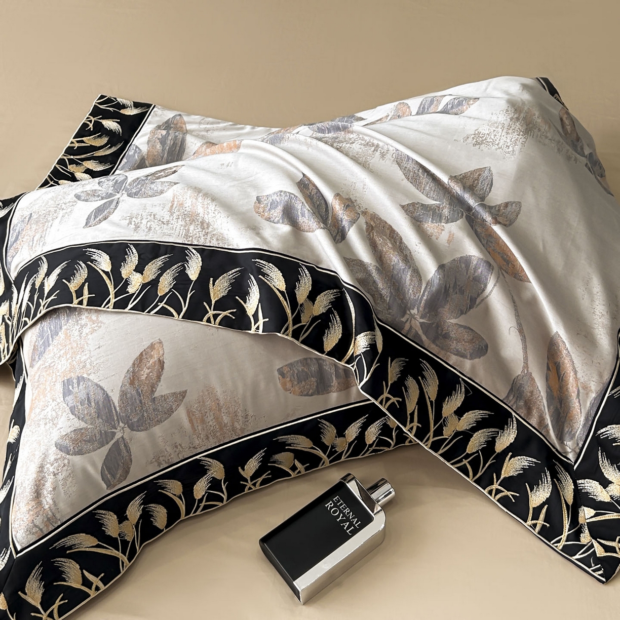 91家纺网 家纺一手货源 找家纺 帝王家纺 2025冬季爆款牛奶绒刺绣四件套加厚珊瑚绒少女心被套-晚枫 晚枫-咖