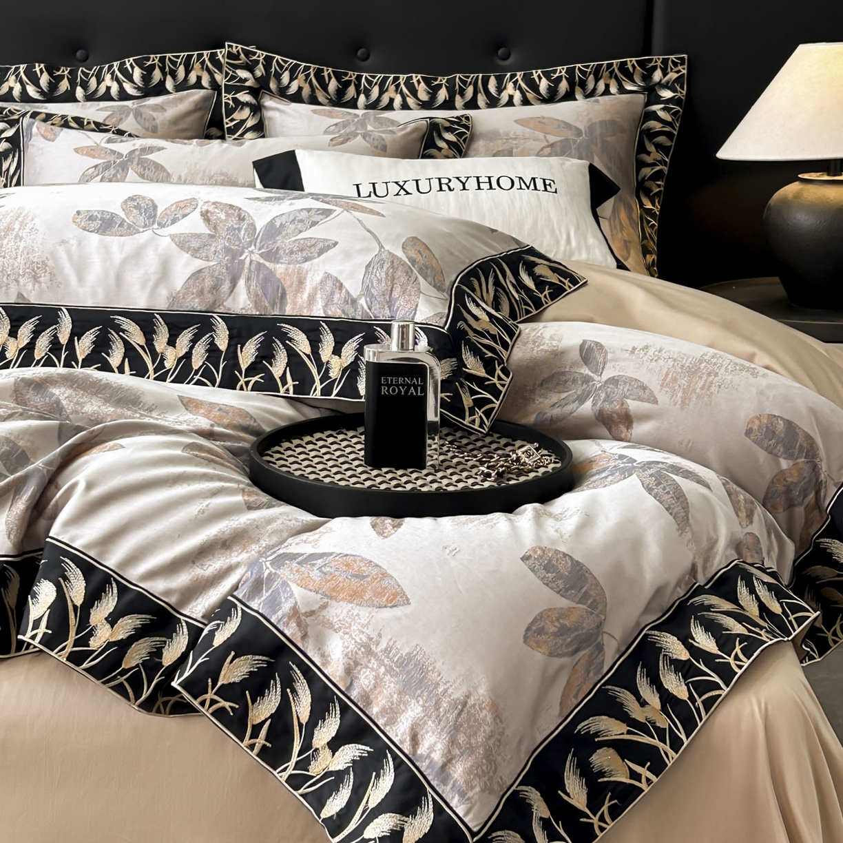 91家纺网 家纺一手货源 找家纺 帝王家纺 2025冬季爆款牛奶绒刺绣四件套加厚珊瑚绒少女心被套-晚枫 晚枫-咖