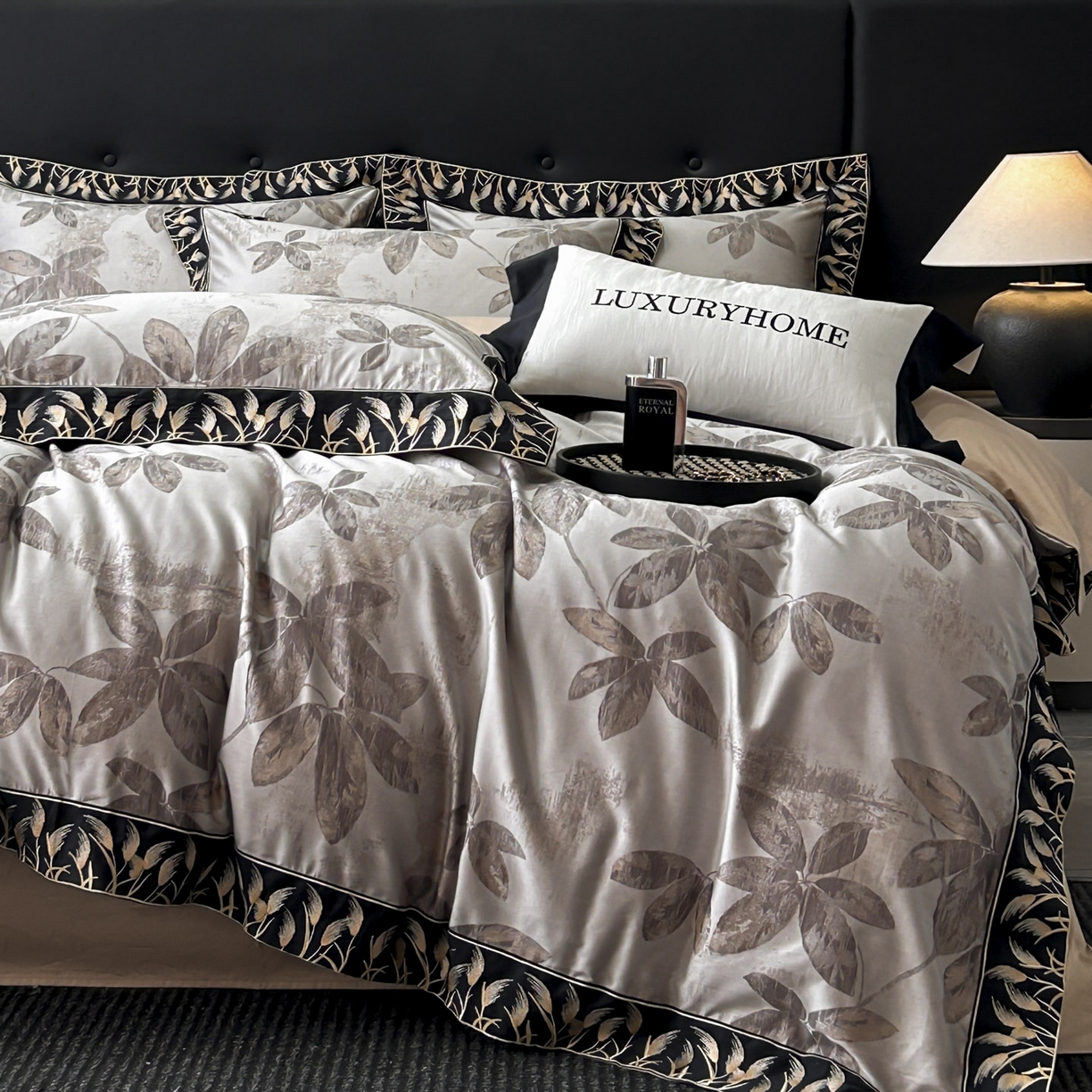 91家纺网 家纺一手货源 找家纺 帝王家纺 2025冬季爆款牛奶绒刺绣四件套加厚珊瑚绒少女心被套-晚枫 晚枫-灰