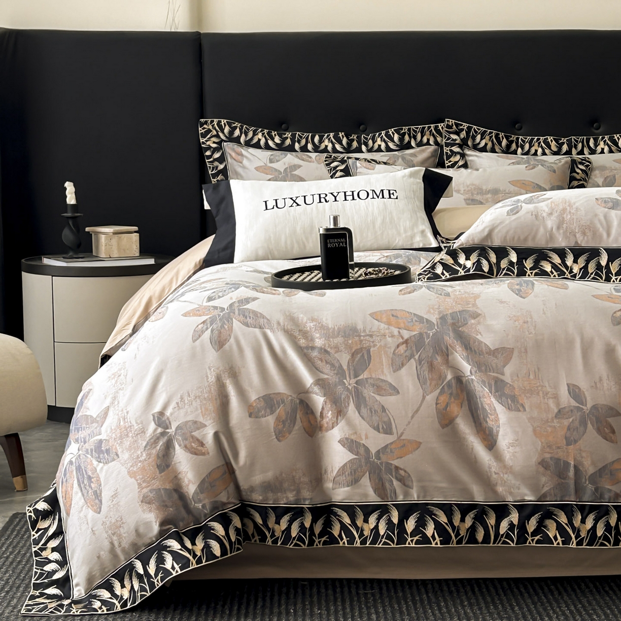 91家纺网 家纺一手货源 找家纺 帝王家纺 2025冬季爆款牛奶绒刺绣四件套加厚珊瑚绒少女心被套-晚枫 晚枫-咖