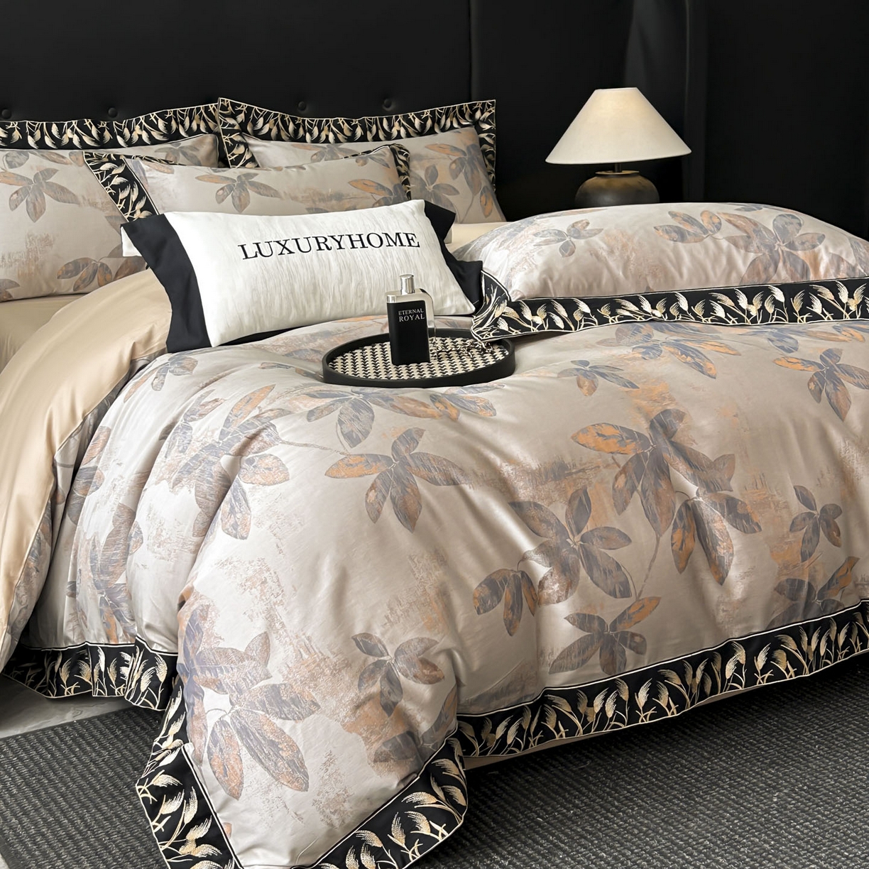 91家纺网 家纺一手货源 找家纺 帝王家纺 2025冬季爆款牛奶绒刺绣四件套加厚珊瑚绒少女心被套-晚枫 晚枫-咖