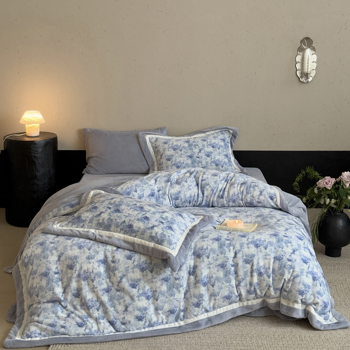 多乐娜 2025新款高克重260g全消光牛奶绒数码印花法式油画风高端款四件套 （会员-20）控价最低368起 暮雨烟