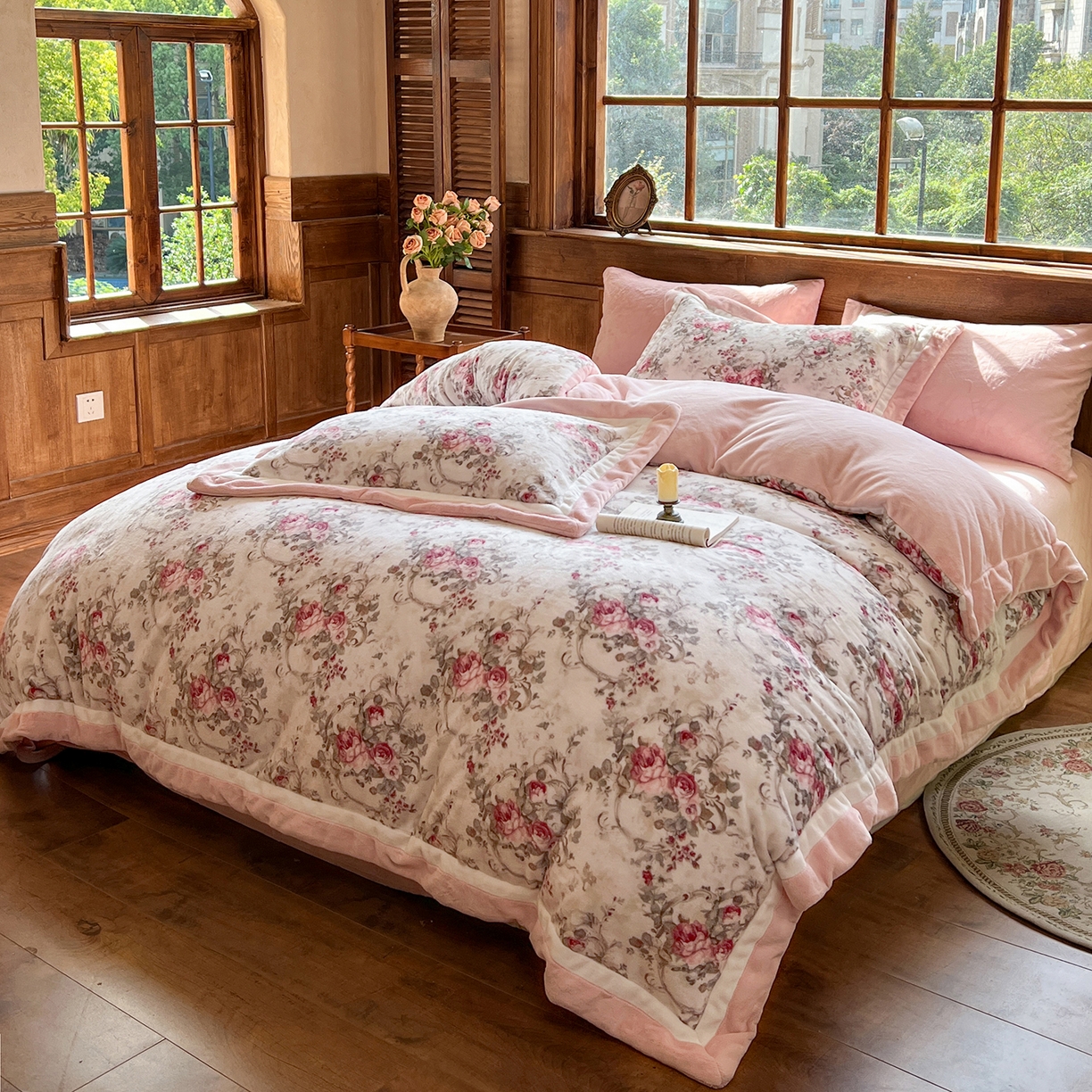 91家纺网 家纺一手货源 找家纺 多乐娜 2025新款高克重260g全消光牛奶绒数码印花法式油画风高端款四件套 （会员-20）控价最低368起 舒茹璟