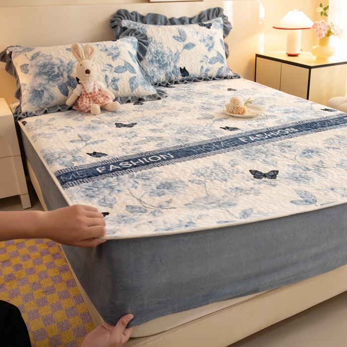 91家纺网 家纺一手货源 找家纺 （总）美达家纺 2025新款牛奶绒夹棉单床笠