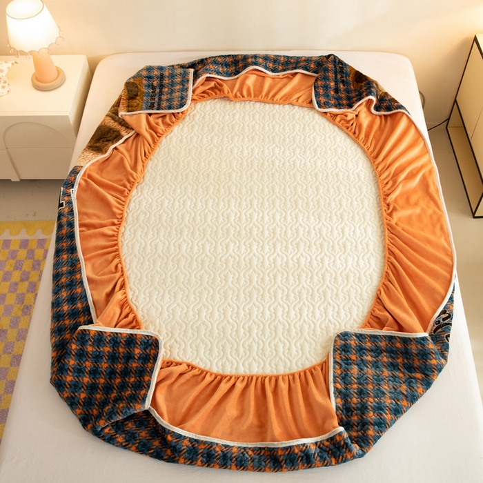 91家纺网 家纺一手货源 找家纺 （总）美达家纺 2025新款牛奶绒夹棉单床笠