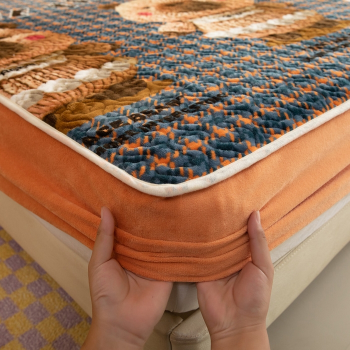 91家纺网 家纺一手货源 找家纺 （总）美达家纺 2025新款牛奶绒夹棉单床笠