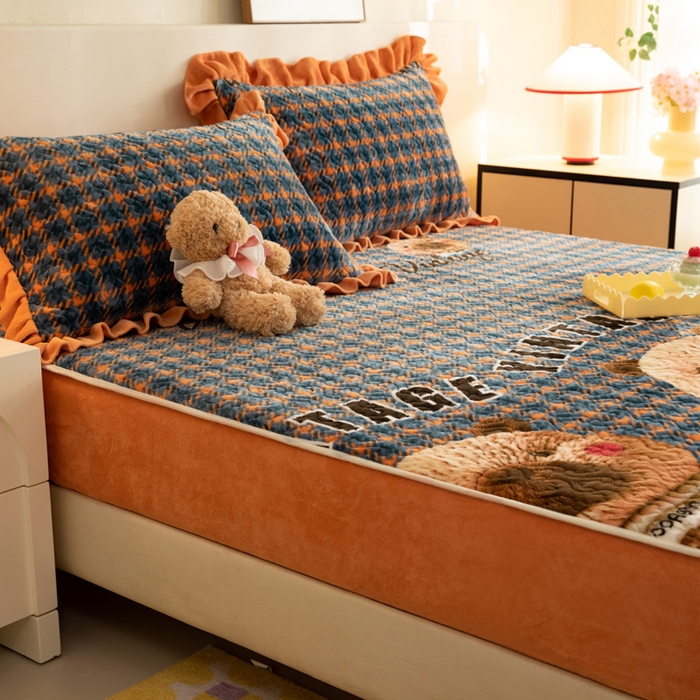 91家纺网 家纺一手货源 找家纺 （总）美达家纺 2025新款牛奶绒夹棉单床笠