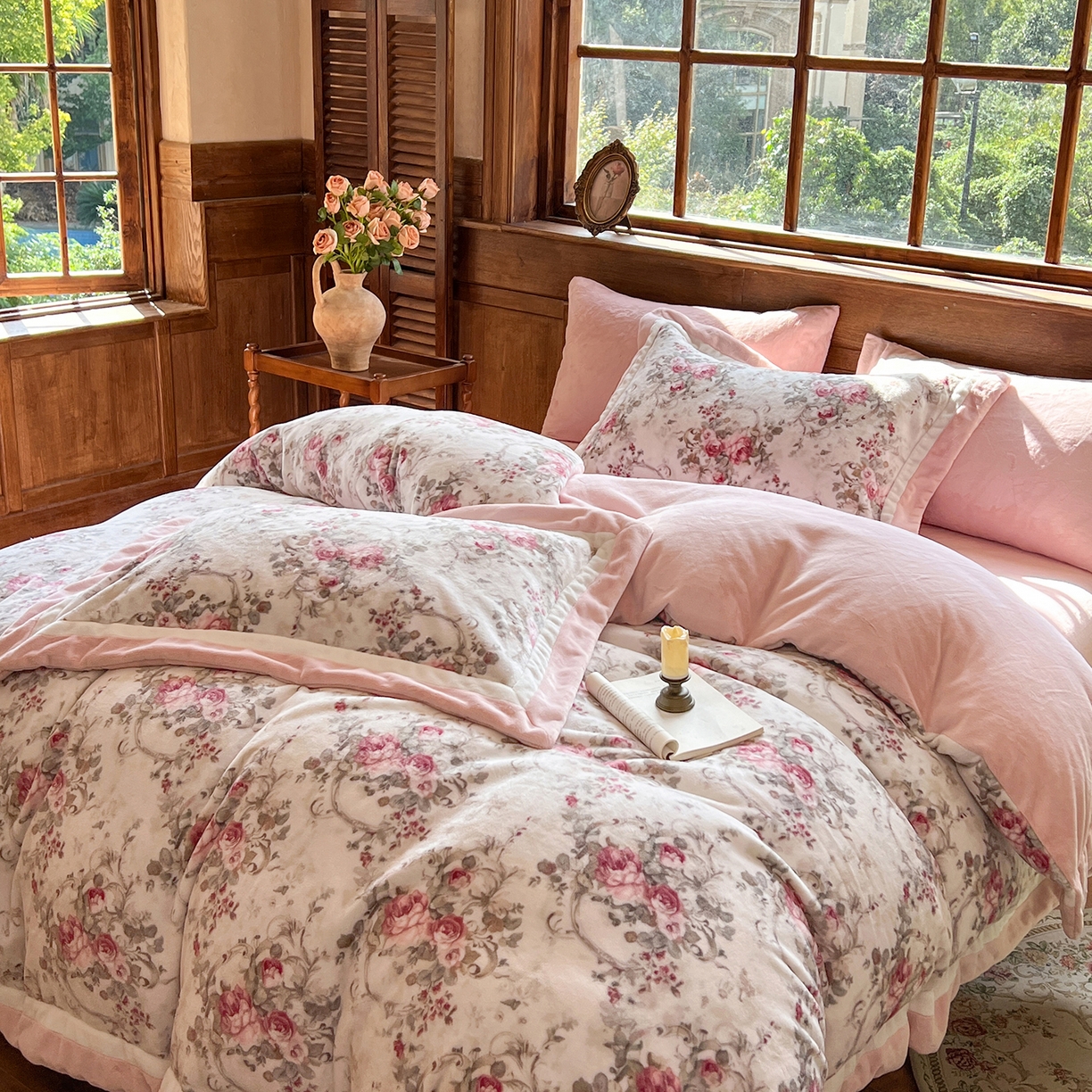 91家纺网 家纺一手货源 找家纺 多乐娜 2025新款高克重260g全消光牛奶绒数码印花法式油画风高端款四件套 （会员-20）控价最低368起 舒茹璟