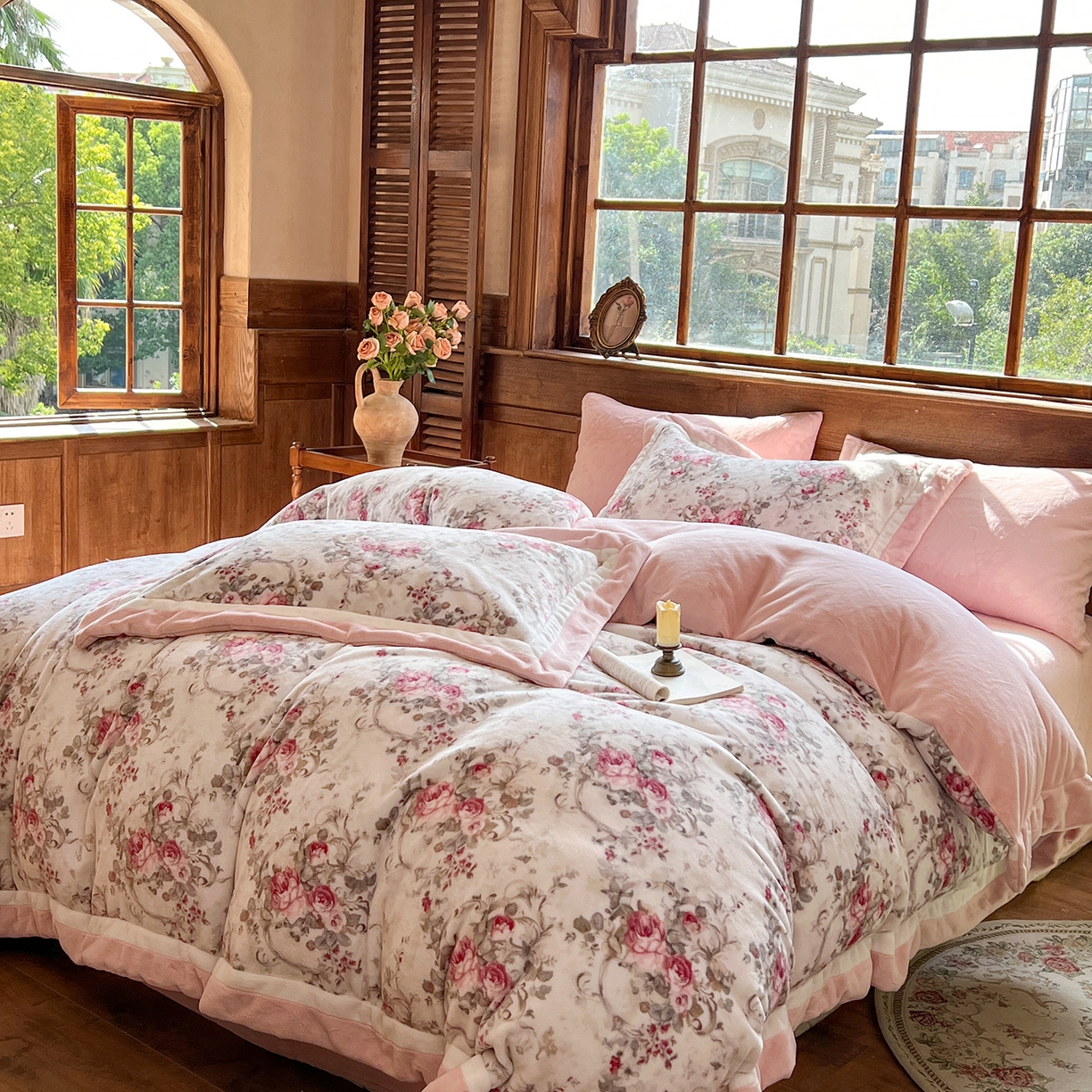 91家纺网 家纺一手货源 找家纺 多乐娜 2025新款高克重260g全消光牛奶绒数码印花法式油画风高端款四件套 （会员-20）控价最低368起 舒茹璟