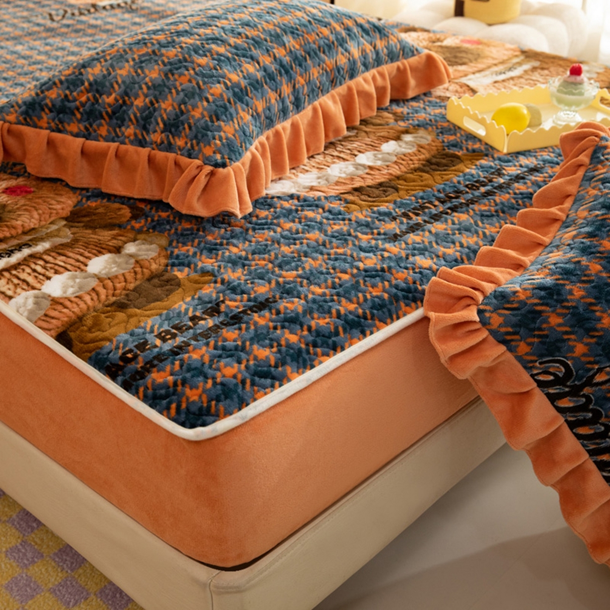 91家纺网 家纺一手货源 找家纺 （总）美达家纺 2025新款牛奶绒夹棉床笠四件套