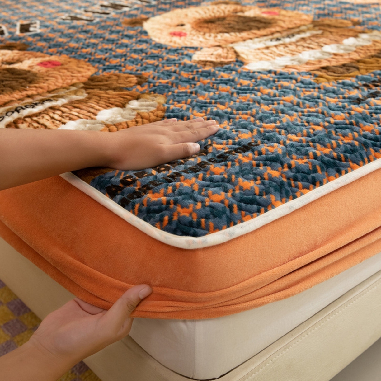 91家纺网 家纺一手货源 找家纺 （总）美达家纺 2025新款牛奶绒夹棉床笠四件套