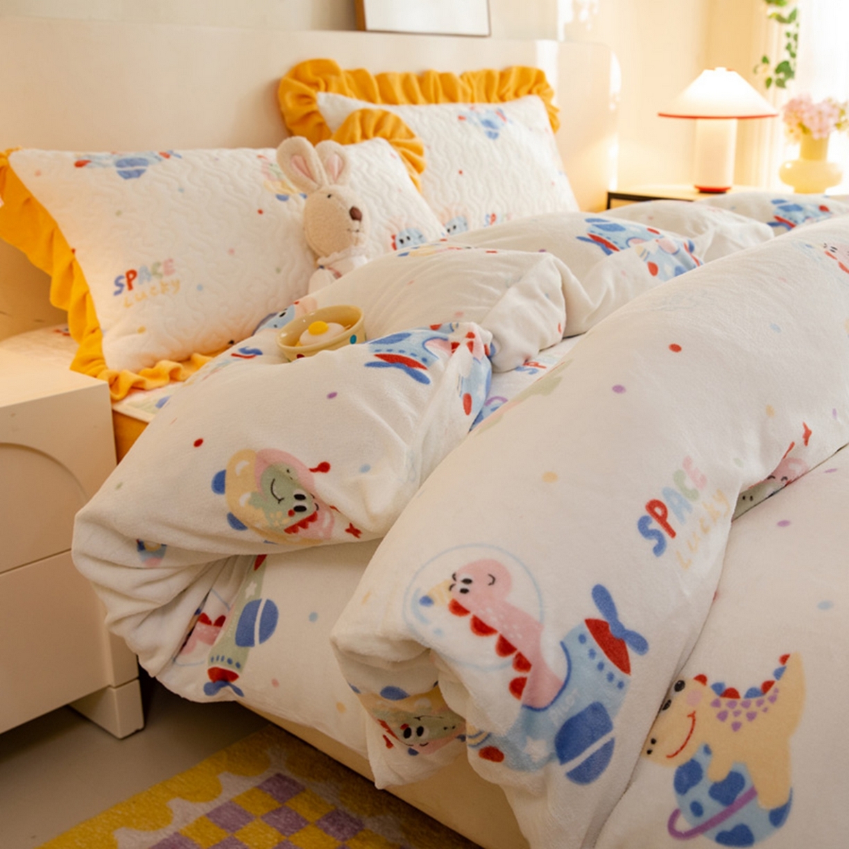 91家纺网 家纺一手货源 找家纺 （总）美达家纺 2025新款牛奶绒夹棉床笠四件套