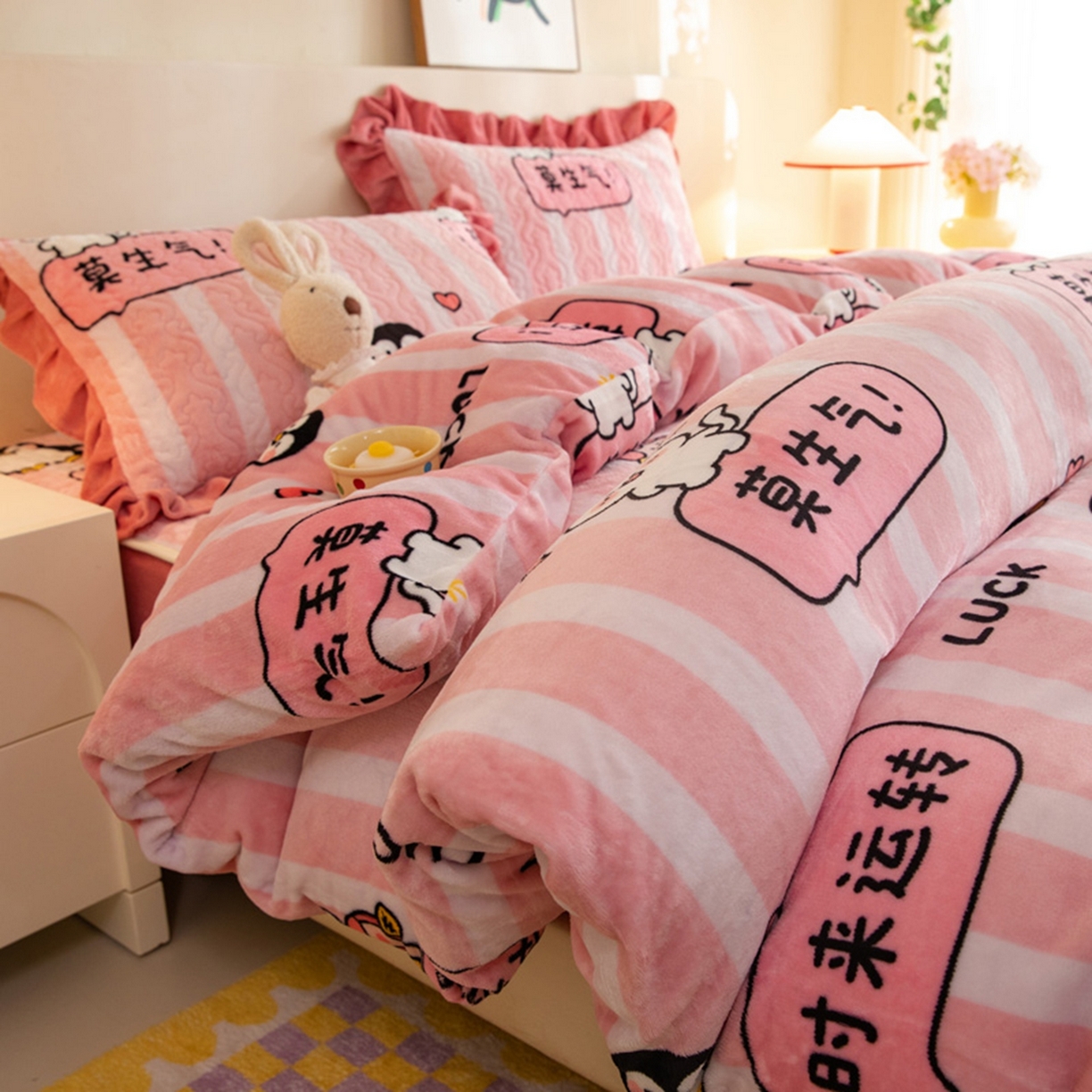 91家纺网 家纺一手货源 找家纺 （总）美达家纺 2025新款牛奶绒夹棉床笠四件套