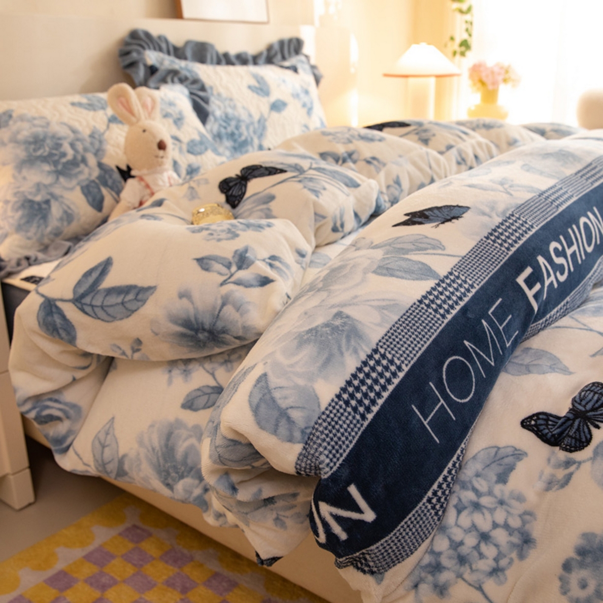 91家纺网 家纺一手货源 找家纺 （总）美达家纺 2025新款牛奶绒夹棉床笠四件套