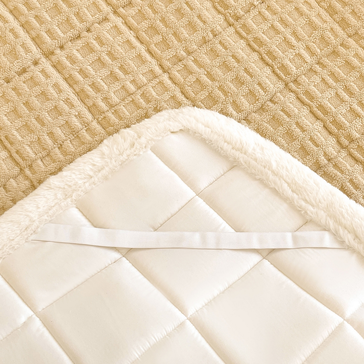 91家纺网 家纺一手货源 找家纺 予梦家纺 2025新款加厚塔芙绒床垫床褥床护垫（带卖点图和买家秀） 华夫格 卡其