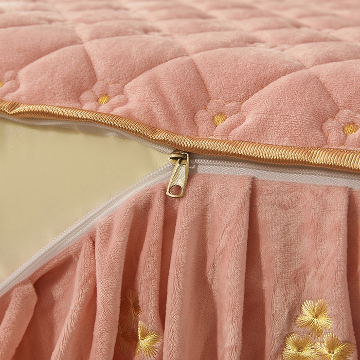 91家纺网 家纺一手货源 找家纺 罗艺轩 2025新款婴儿绒加厚保暖床裙式四件套-心语 心语-梦幻玉