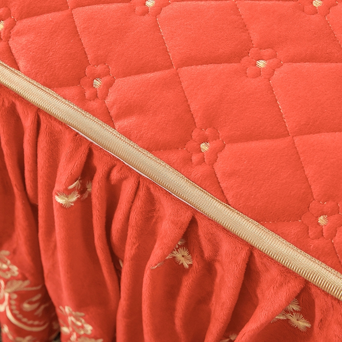 91家纺网 家纺一手货源 找家纺 （总）罗艺轩 2025新款婴儿绒加厚保暖床裙式三件套-心语