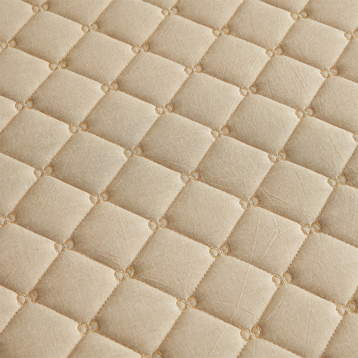 91家纺网 家纺一手货源 找家纺 伊人坊 2025新款A类全棉水洗棉六面全包夹棉床笠床垫保护套拉链床笠 浅米驼