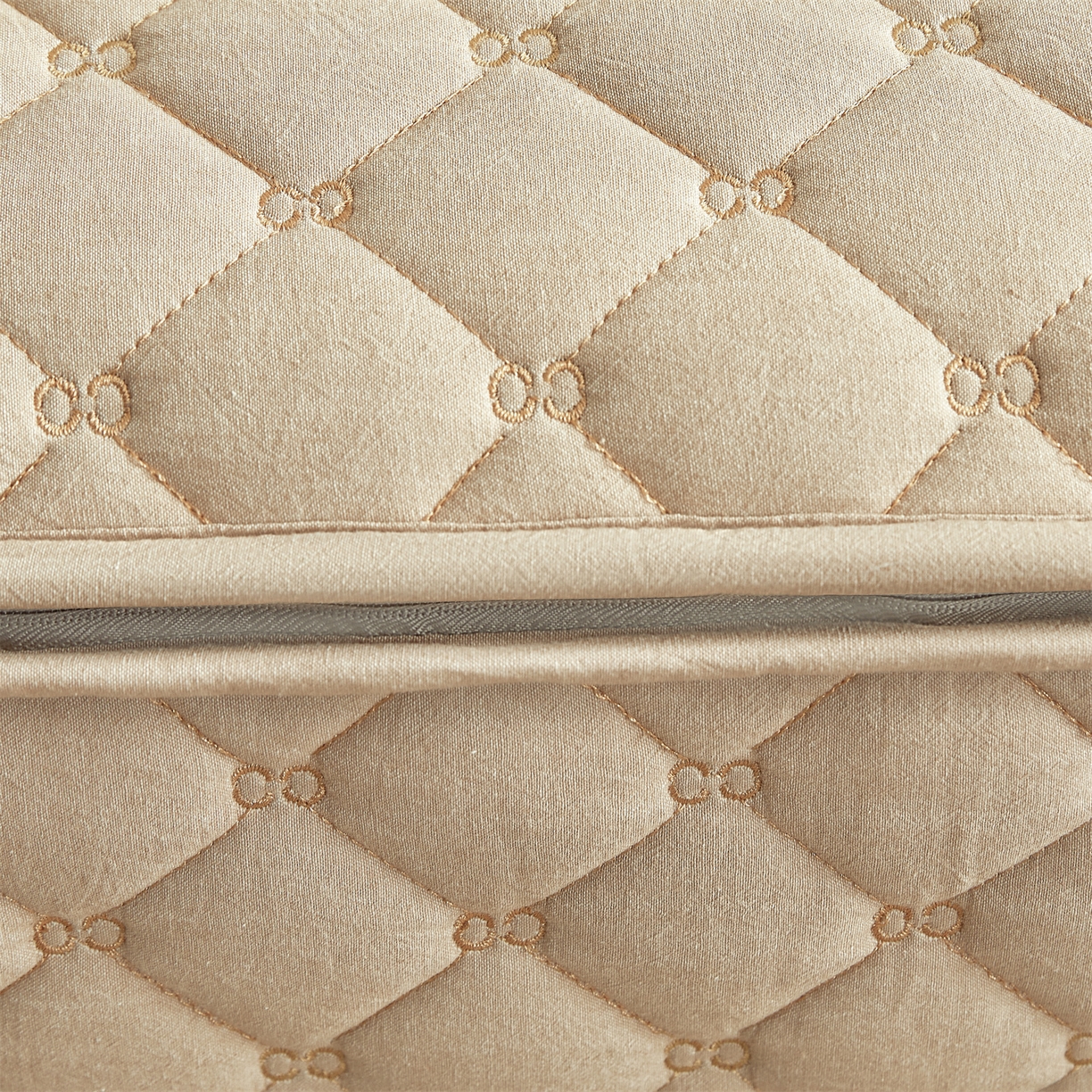 91家纺网 家纺一手货源 找家纺 伊人坊 2025新款A类全棉水洗棉六面全包夹棉床笠床垫保护套拉链床笠 浅米驼