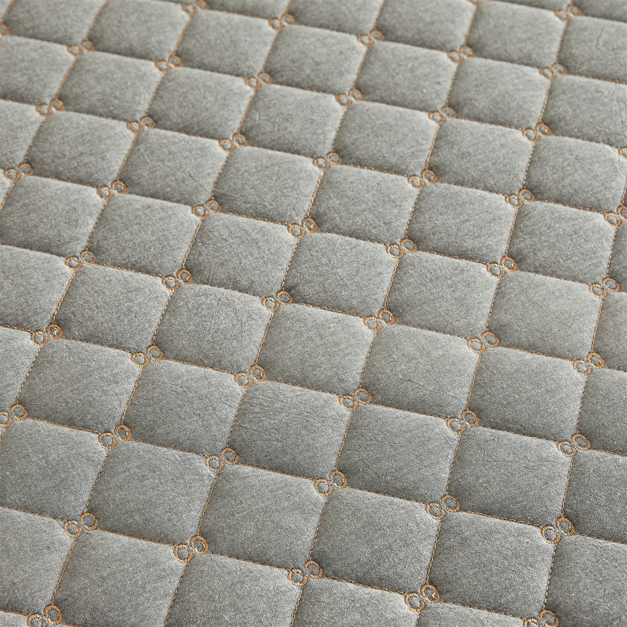 91家纺网 家纺一手货源 找家纺 伊人坊 2025新款A类全棉水洗棉六面全包夹棉床笠床垫保护套拉链床笠 时尚灰