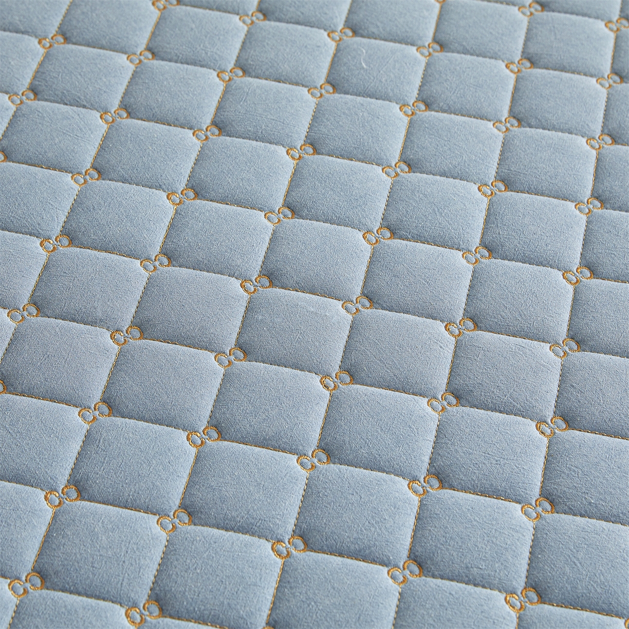 91家纺网 家纺一手货源 找家纺 伊人坊 2025新款A类全棉水洗棉六面全包夹棉床笠床垫保护套拉链床笠 天空蓝