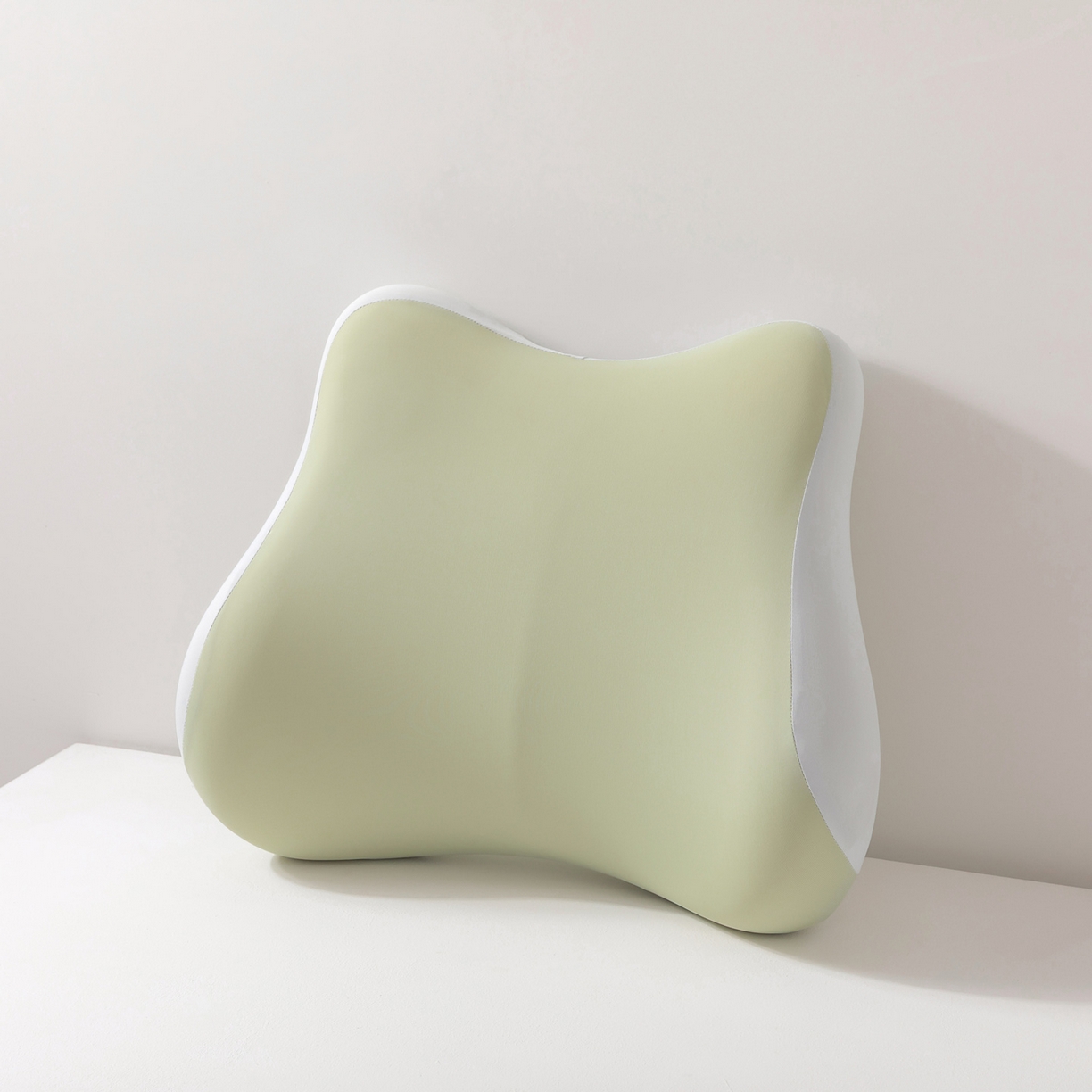 2025新款记忆棉腰靠腰枕支撑靠垫座椅工位透气办公室椅子护腰靠背垫 慢回弹腰靠枕-青草绿