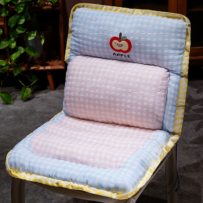 （总）仟亿莱 2025新款格纹苹果护腰横条连体坐垫