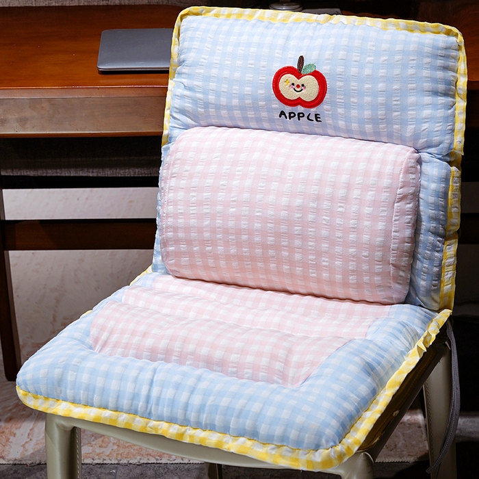 91家纺网 家纺一手货源 找家纺 （总）仟亿莱 2025新款格纹苹果护腰横条连体坐垫