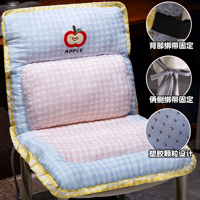 91家纺网 家纺一手货源 找家纺 （总）仟亿莱 2025新款格纹苹果护腰横条连体坐垫