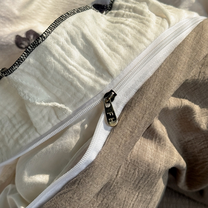 91家纺网 家纺一手货源 找家纺 繁花家居 2025新款高弹线云感木棉多层纱花边超软四件套 山水蝴蝶