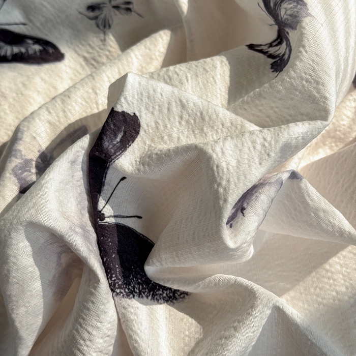 91家纺网 家纺一手货源 找家纺 繁花家居 2025新款高弹线云感木棉多层纱花边超软四件套 山水蝴蝶