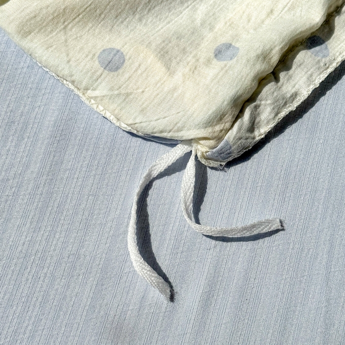 91家纺网 家纺一手货源 找家纺 繁花家居 2025新款高弹线云感木棉多层纱花边超软四件套 波点-蓝