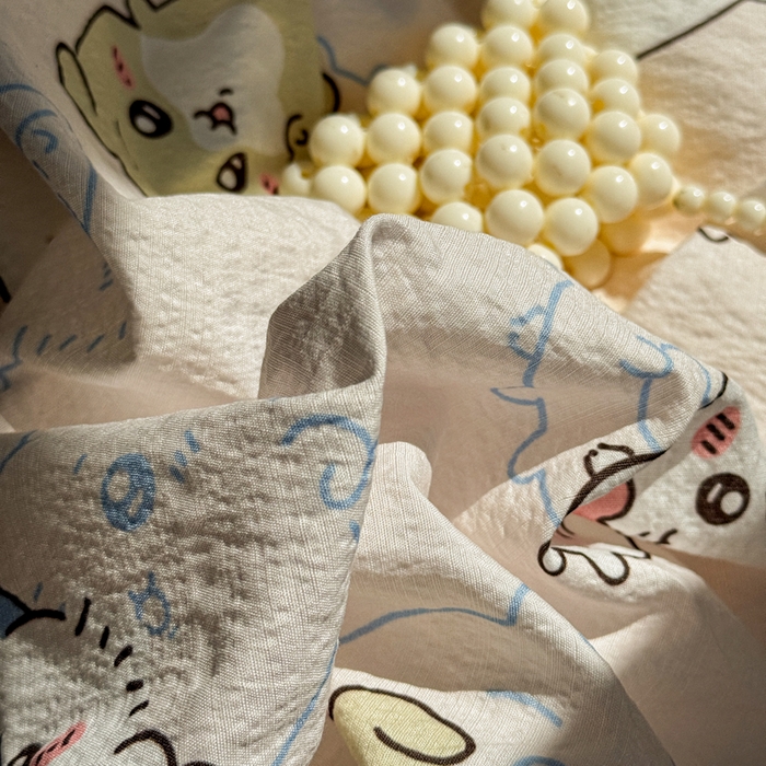 91家纺网 家纺一手货源 找家纺 繁花家居 2025新款高弹线云感木棉多层纱花边超软四件套 三小只