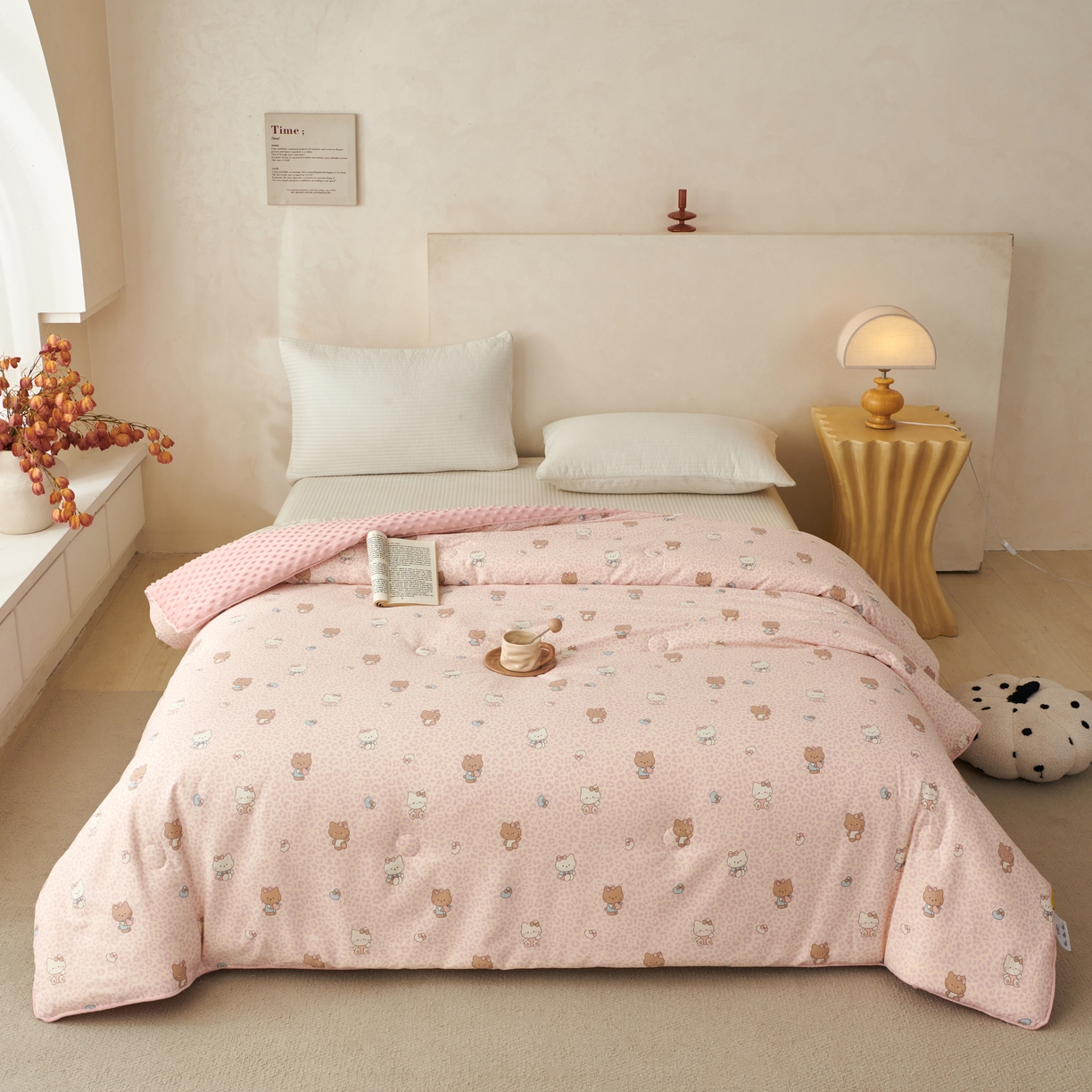 91家纺网 家纺一手货源 找家纺 （总）莎果 2025新款60支纯棉舒适豆豆绒被子被芯