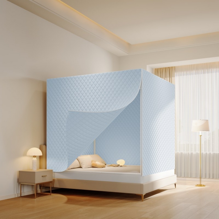 91家纺网 家纺一手货源 找家纺 （总）卓尔居 2025新款坐床保暖罩夹棉一体式保暖蚊帐，夹棉蚊帐，冬季蚊帐