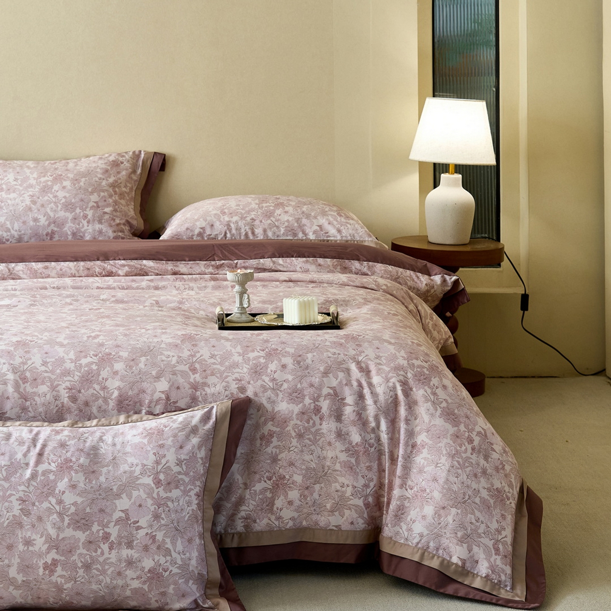 91家纺网 家纺一手货源 找家纺 （总）由丽家纺 2025新款双层拼角数码印花四件套 控价券后399起