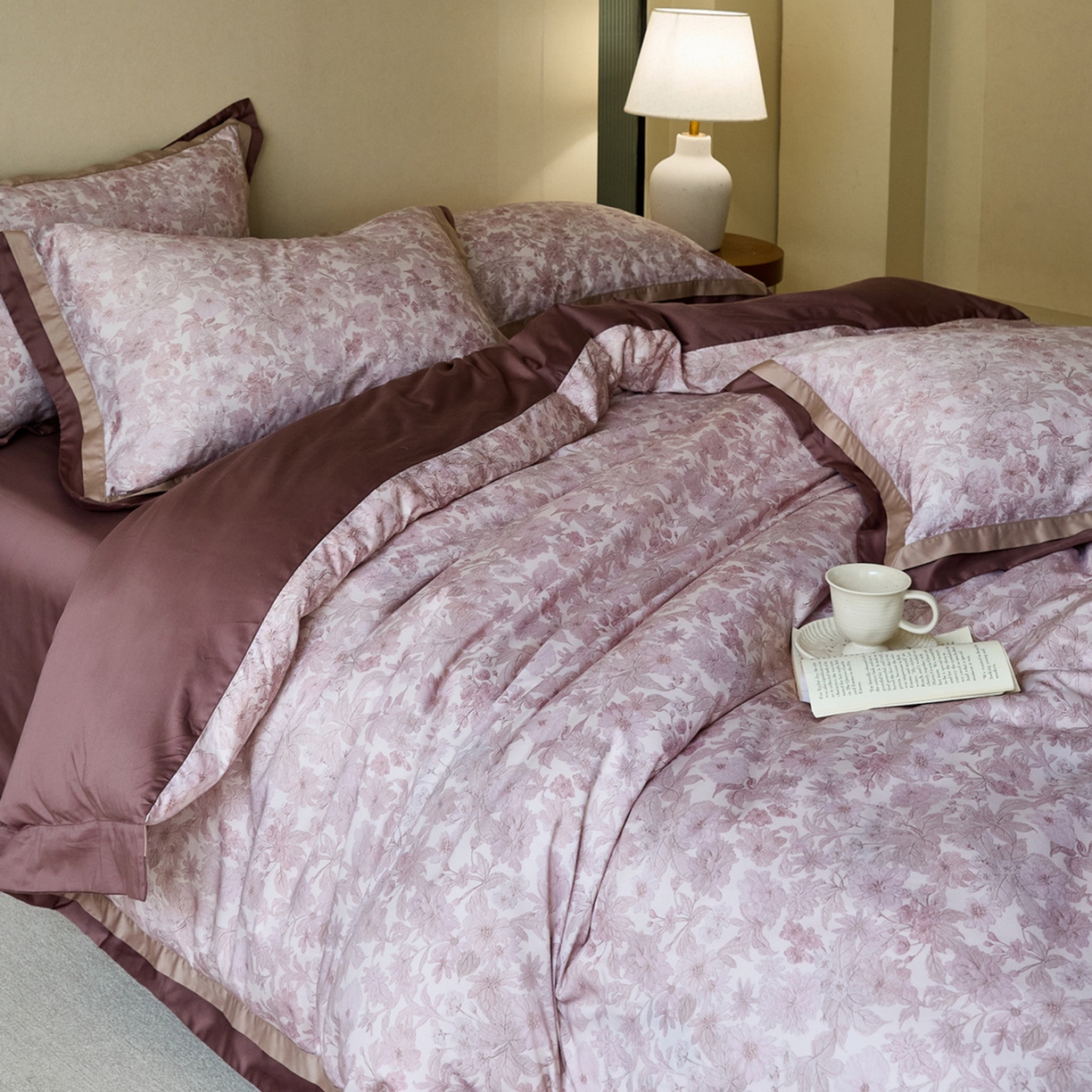 91家纺网 家纺一手货源 找家纺 （总）由丽家纺 2025新款双层拼角数码印花四件套 控价券后399起