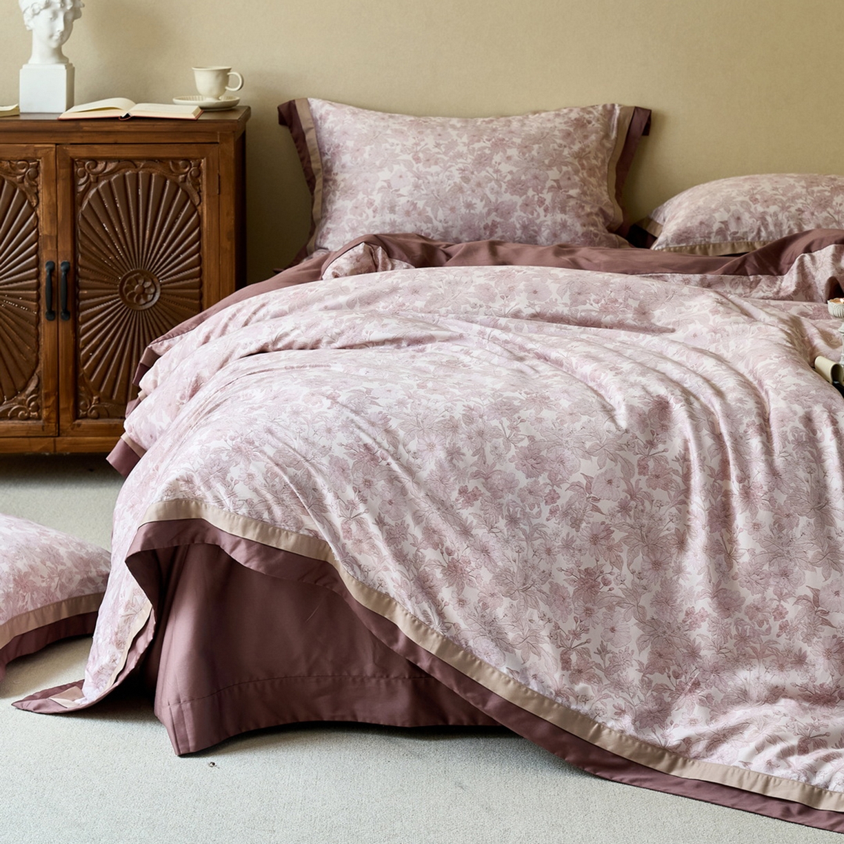 91家纺网 家纺一手货源 找家纺 （总）由丽家纺 2025新款双层拼角数码印花四件套 控价券后399起