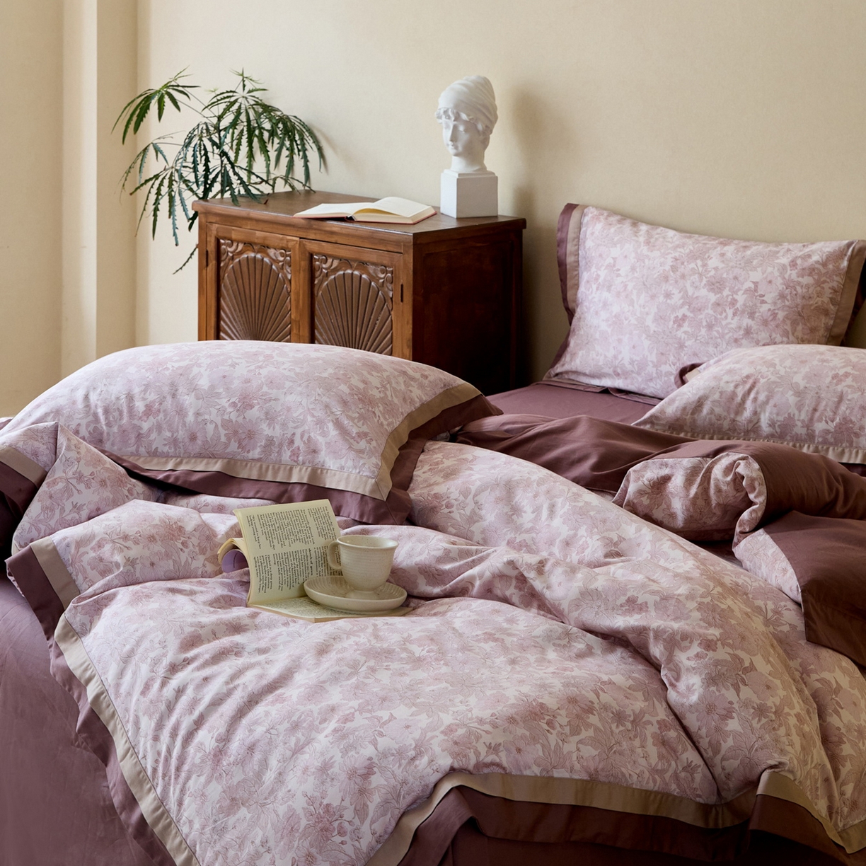 91家纺网 家纺一手货源 找家纺 （总）由丽家纺 2025新款双层拼角数码印花四件套 控价券后399起