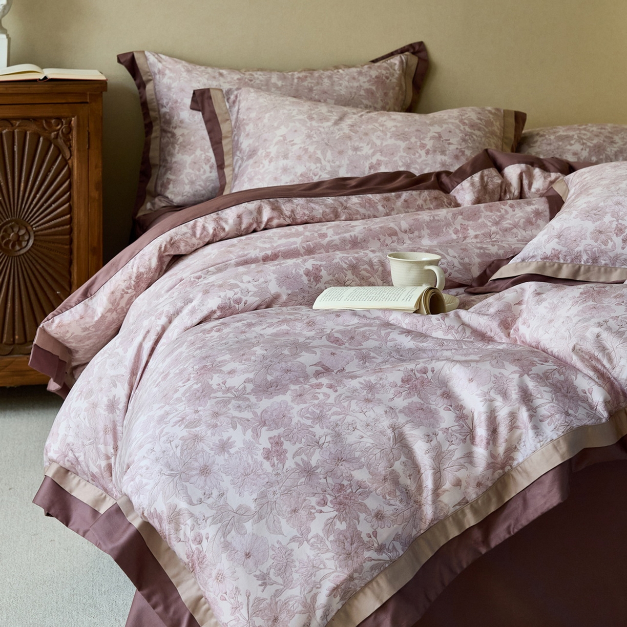 91家纺网 家纺一手货源 找家纺 （总）由丽家纺 2025新款双层拼角数码印花四件套 控价券后399起