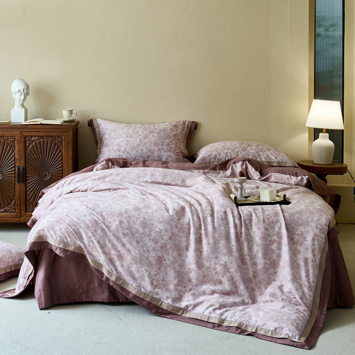 91家纺网 家纺一手货源 找家纺 （总）由丽家纺 2025新款双层拼角数码印花四件套 控价券后399起