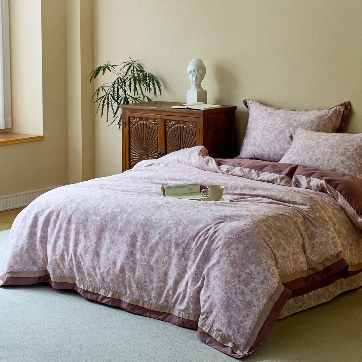 91家纺网 家纺一手货源 找家纺 （总）由丽家纺 2025新款双层拼角数码印花四件套 控价券后399起