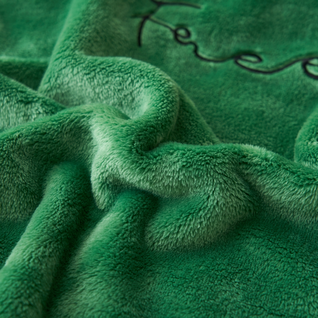 91家纺网 家纺一手货源 找家纺 艾佳 2025A类加厚双面牛奶绒多功能四季毯-绣花毛毯 绣花-复古绿