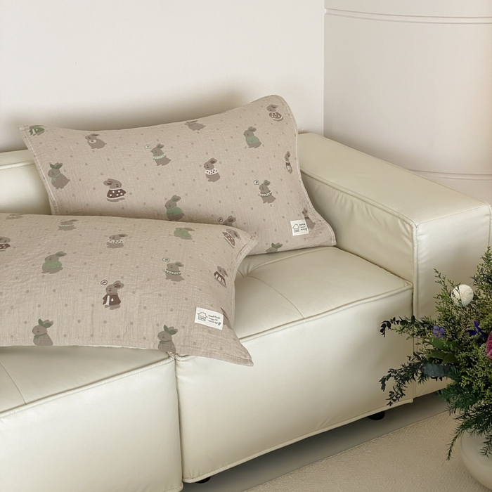 91家纺网 家纺一手货源 找家纺 （总）麻依 2025新款安心棉枕巾四层全棉纱布枕头皮