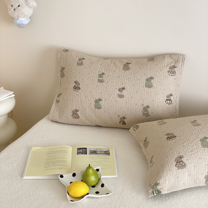 91家纺网 家纺一手货源 找家纺 （总）麻依 2025新款安心棉枕巾四层全棉纱布枕头皮