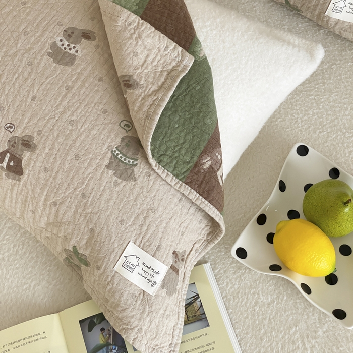 91家纺网 家纺一手货源 找家纺 （总）麻依 2025新款安心棉枕巾四层全棉纱布枕头皮