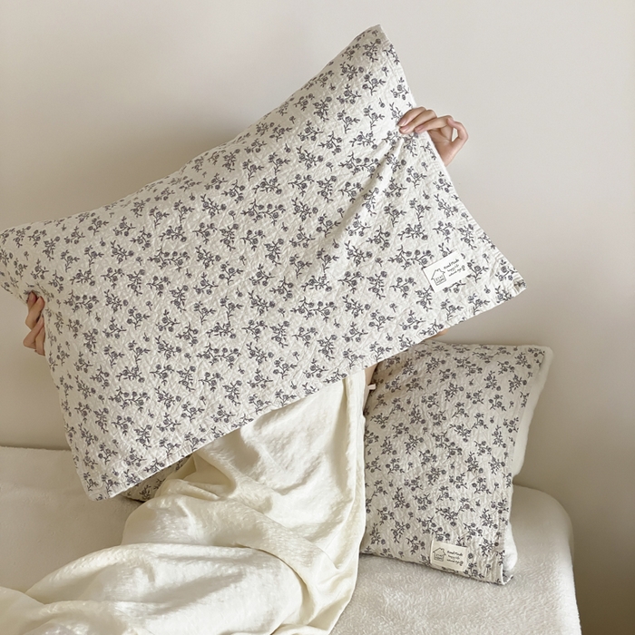 91家纺网 家纺一手货源 找家纺 麻依 2025新款安心棉枕巾四层全棉纱布枕头皮 木栖