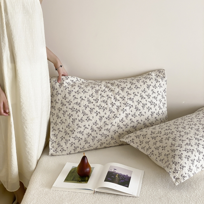 91家纺网 家纺一手货源 找家纺 麻依 2025新款安心棉枕巾四层全棉纱布枕头皮 木栖