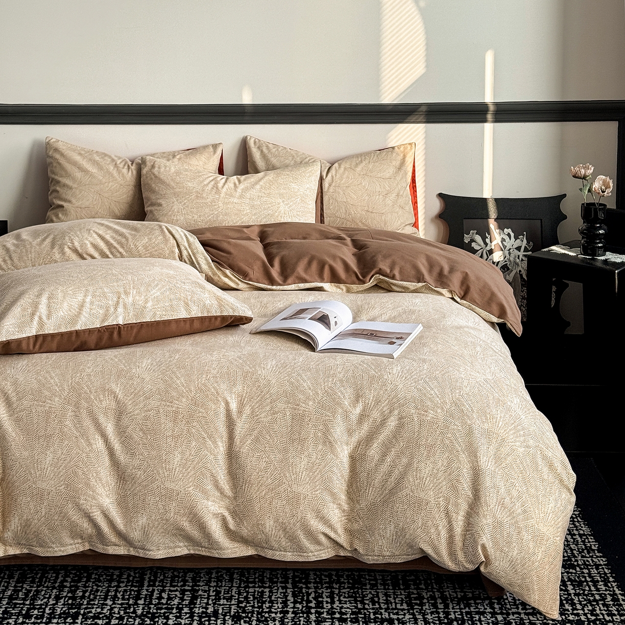 91家纺网 家纺一手货源 找家纺 红淳家纺 2025新款全棉加厚磨毛四件套 威廉-黄